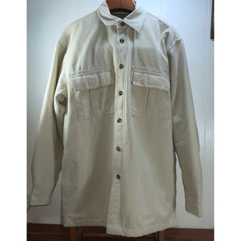 ARROW blue Jeans Co Quilted Ban Chore Coat‎ Jacket Tan Workwear Button Down Y2K